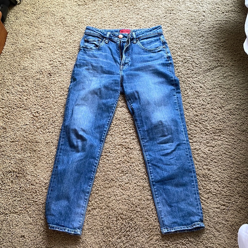 Red Card/Revolve high waist straight cropped jeans